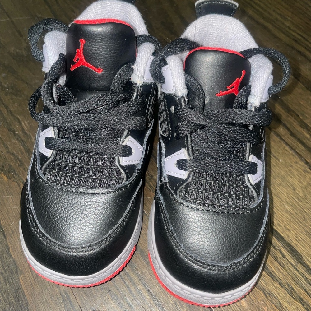 Jordan Kids Black and Red Sneakers with White Accents